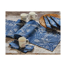 Bandana Napkin Set of 4 Blue Cotton
