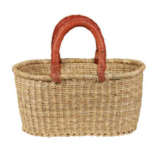 African Bolga Natural Small Oval Basket