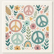 Swedish Dishcloth, Happy Kitchen Prints