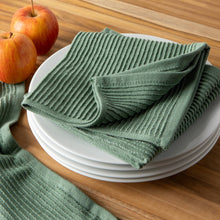 Ripple Elm Green Turkish Cotton Dishcloths Set of 2
