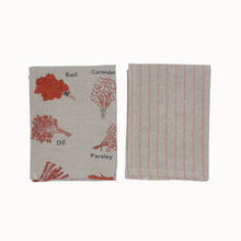 Tea Towel Set/ Herbs Cinnamon