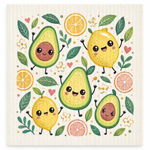Swedish Dishcloth, Happy Kitchen Prints