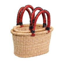 African Bolga Natural Small Oval Basket