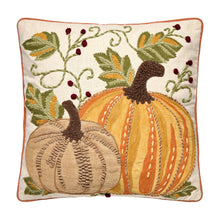 Harvest Pumpkin Duo Embroidered Pillow