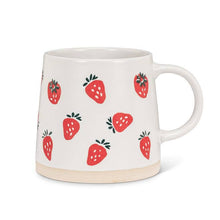Wide Base Mug with Strawberries-14oz