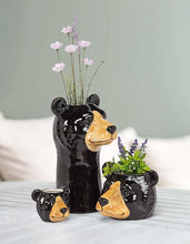 Black Bear Vase-9"H