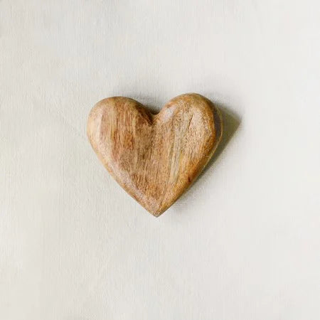 Wood Carved Mango Heart