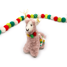 Felt Wool Llama Eco Ornament - Lalla the Pink Llama