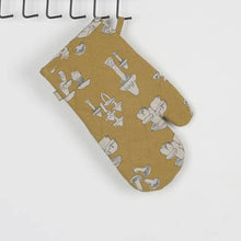 Quilted Oven Glove ,Mushroom/Yellow