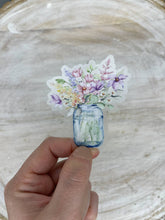 Purple Spring Mason Jar, Sticker, 3x3 inch