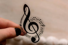 Treble Clef Clear, Vinyl Sticker 3 in.