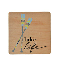 Lake Life w/ Paddles Wood Coaster