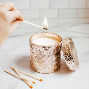 Coconut Wax Candle, 9 oz Ziva Rose Gold