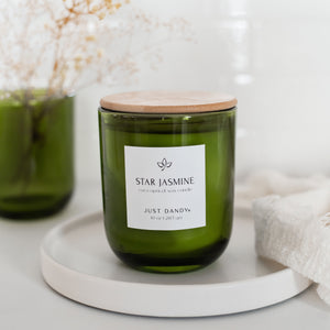 10 oz Green Glass Candle