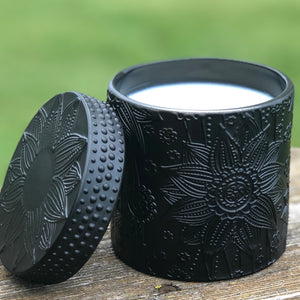 Coconut Wax Candle, 9 oz Ziva Matte Black