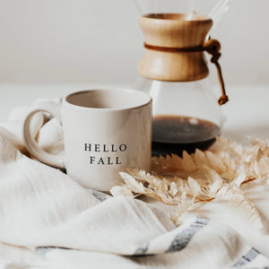 14oz Stoneware Style Mug-Hello Fall
