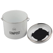 0.8 Gallon White Metal Compost Bin