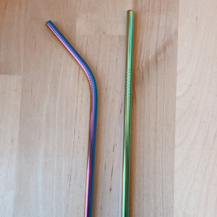 Reusable Rainbow Metal Straw